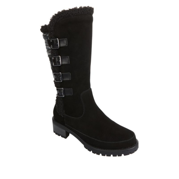 Sporto Shoes - 10 )Sporto® Kara Waterproof Suede Tall Boot with Sweater Detail